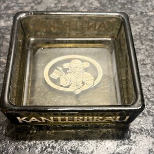 Kanterbrau Beef Glass Ashtray.  Square. Exc condition